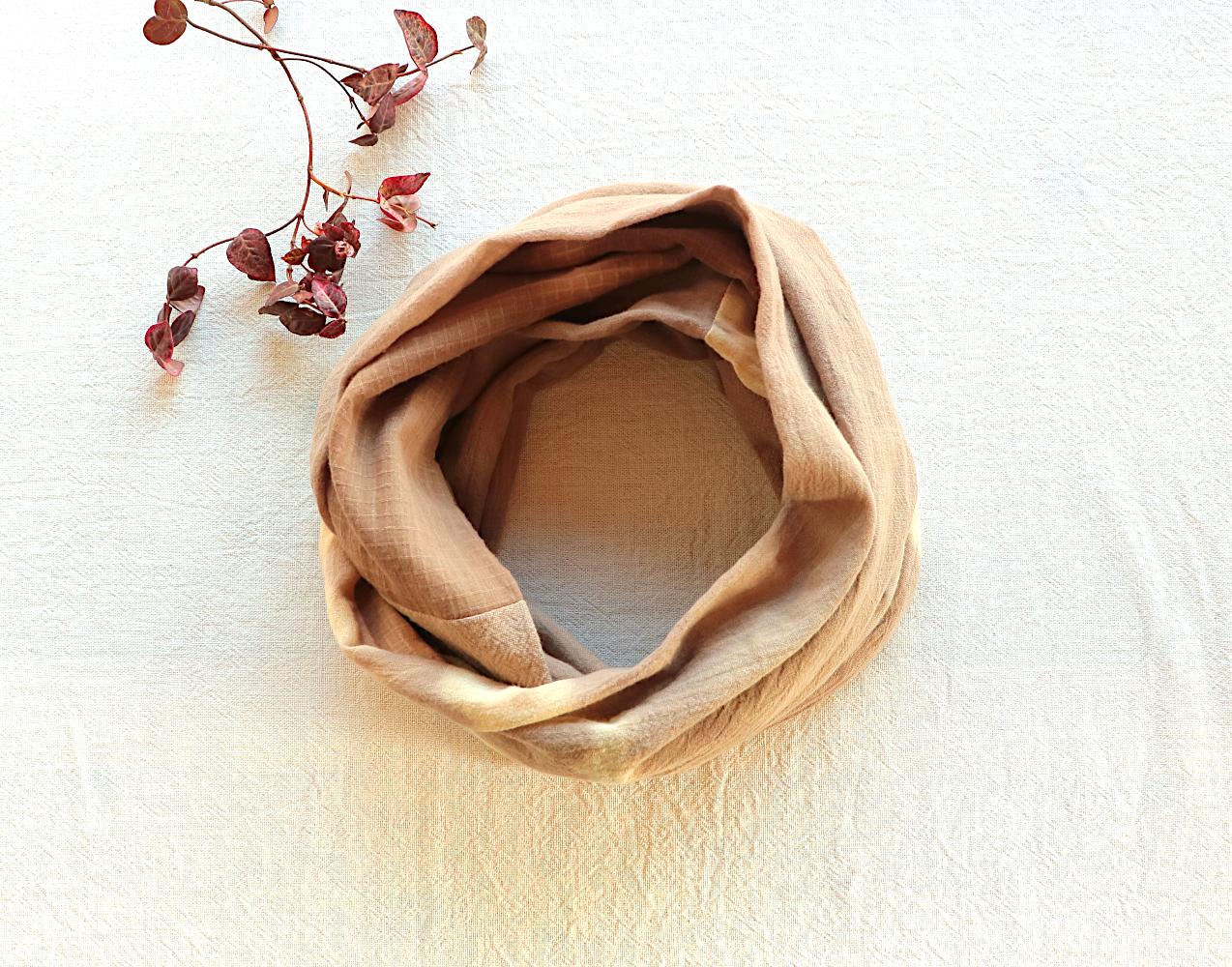 グレーモカピンク/綿/幅太/◎スヌード | 7枚目