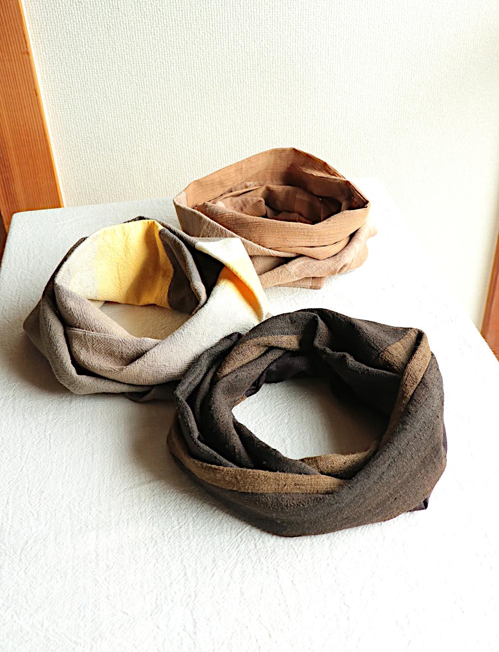 ココア/グレーベージュ/綿/幅細/◎スヌード | 10枚目