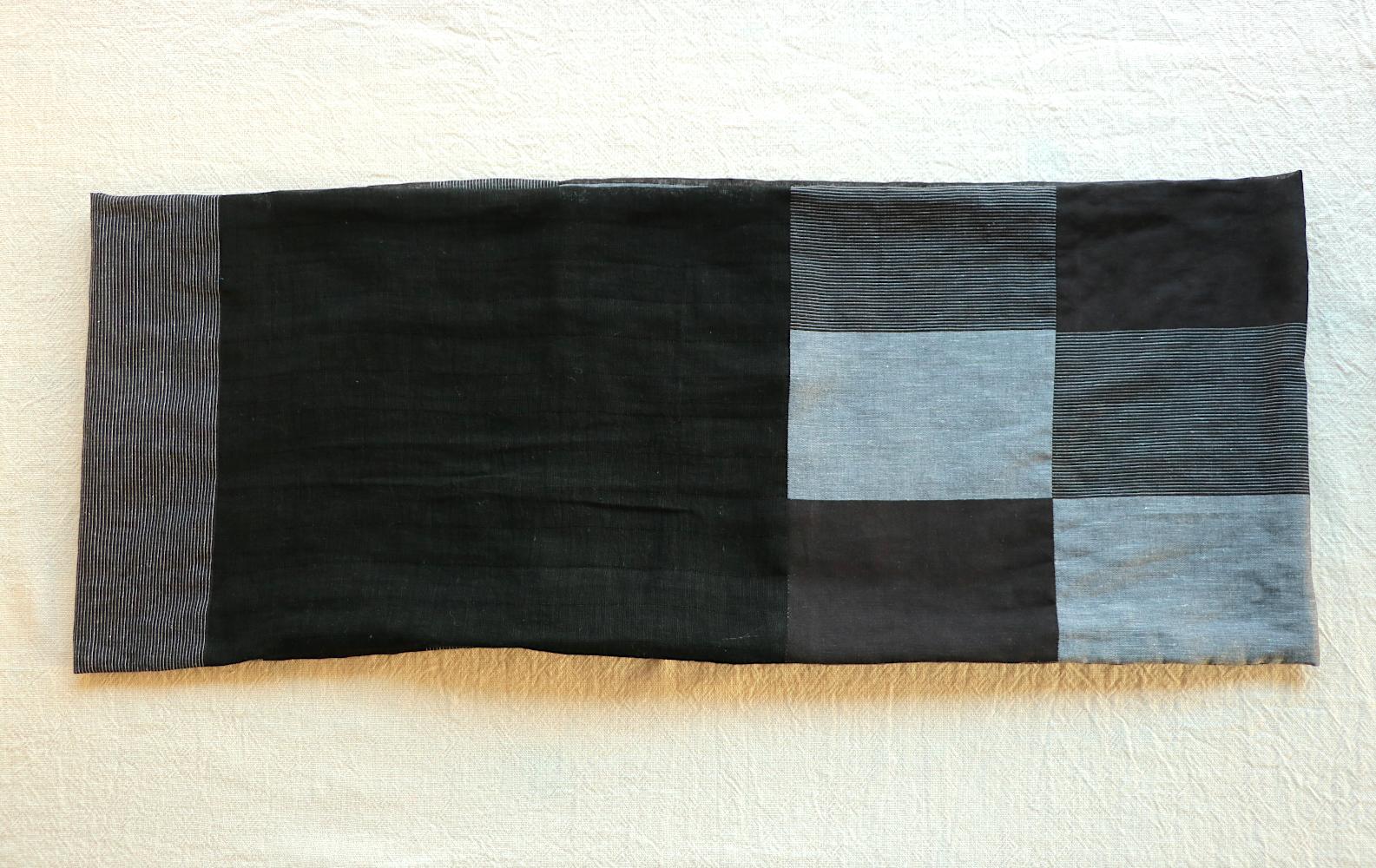 黒/グレー/しま/綿/リネン/幅太/◎スヌード | 9枚目